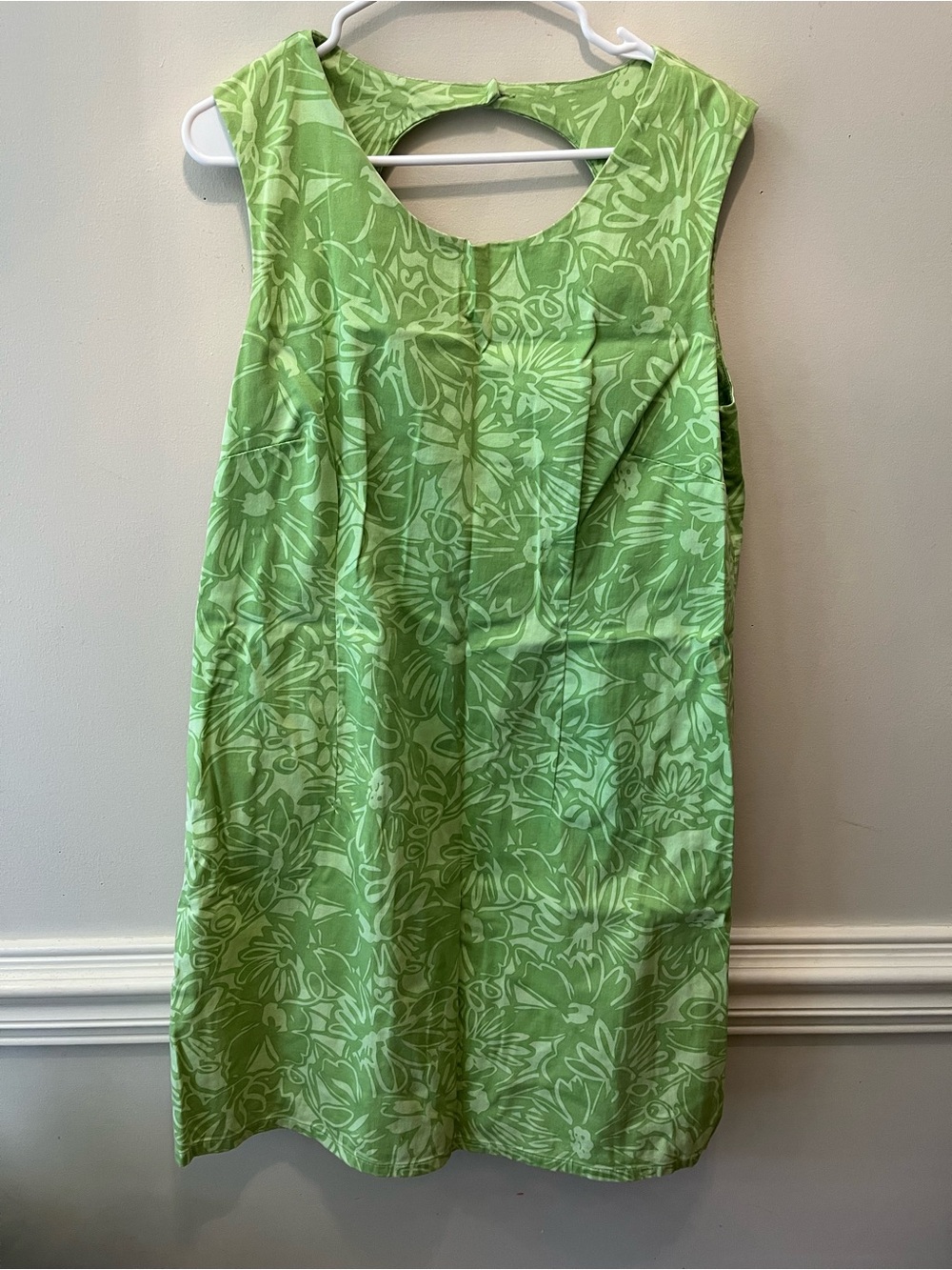 Vintage Y2K Faded Glory Light Green Floral Midi dress size L